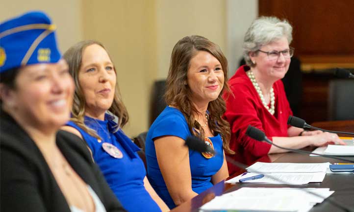Ashlynne Haycock-Lohmann with fellow witnesses before the House Committee on Veterans' Affairs